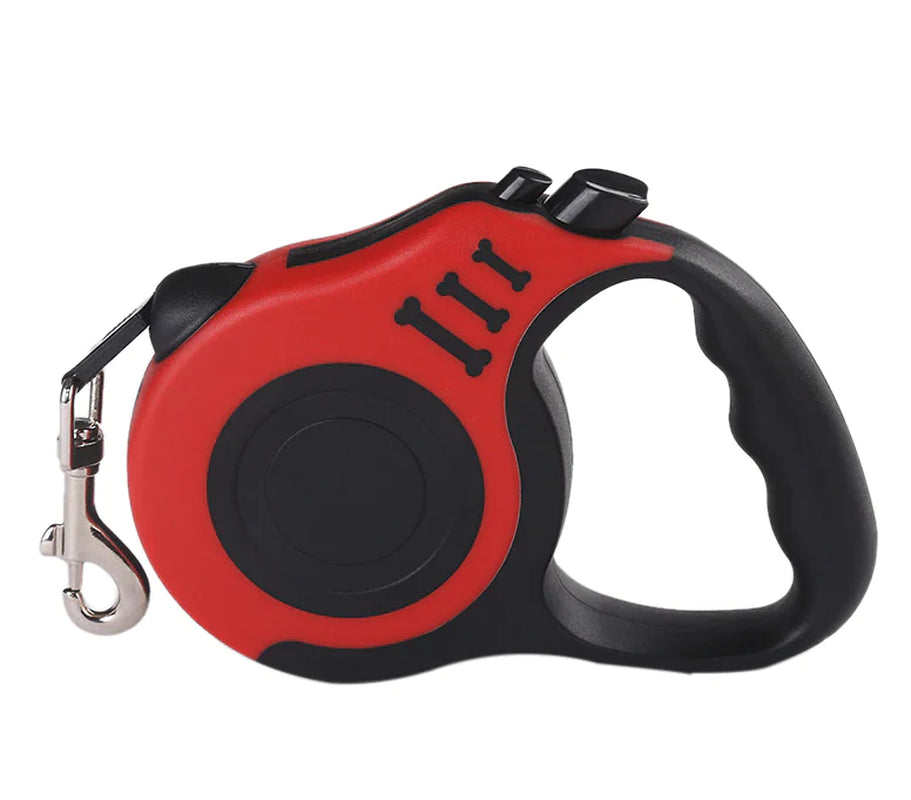 Retractable Dog Leash with Brake – Red