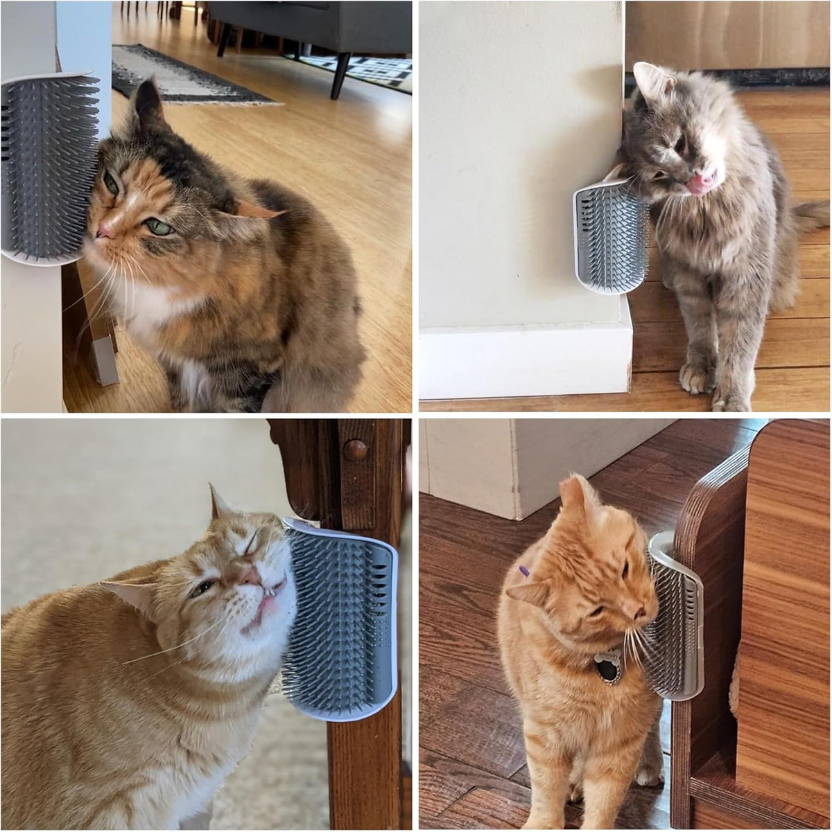 Cat Corner Scratcher & Self-Groomer – Wall-Mounted with Catnip, 2-Pack