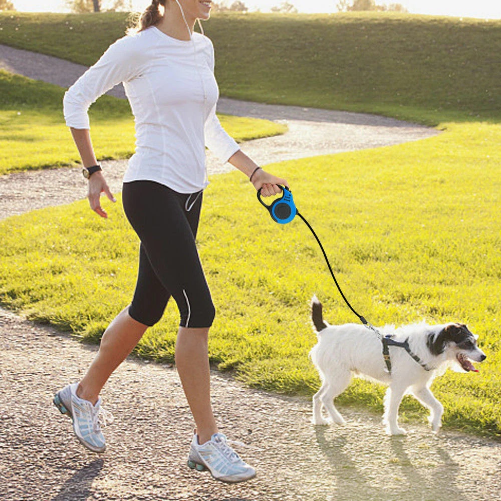 Retractable Dog Leash with Brake – 16.5ft One-Touch Brake & Lock