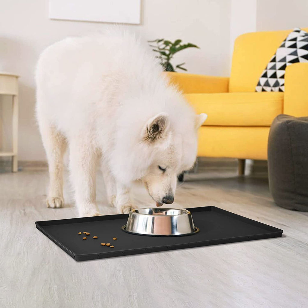 Cat Food Mat – Silicone, Waterproof & Non-Slip with Raised Edge, 18.5" x 11.5"