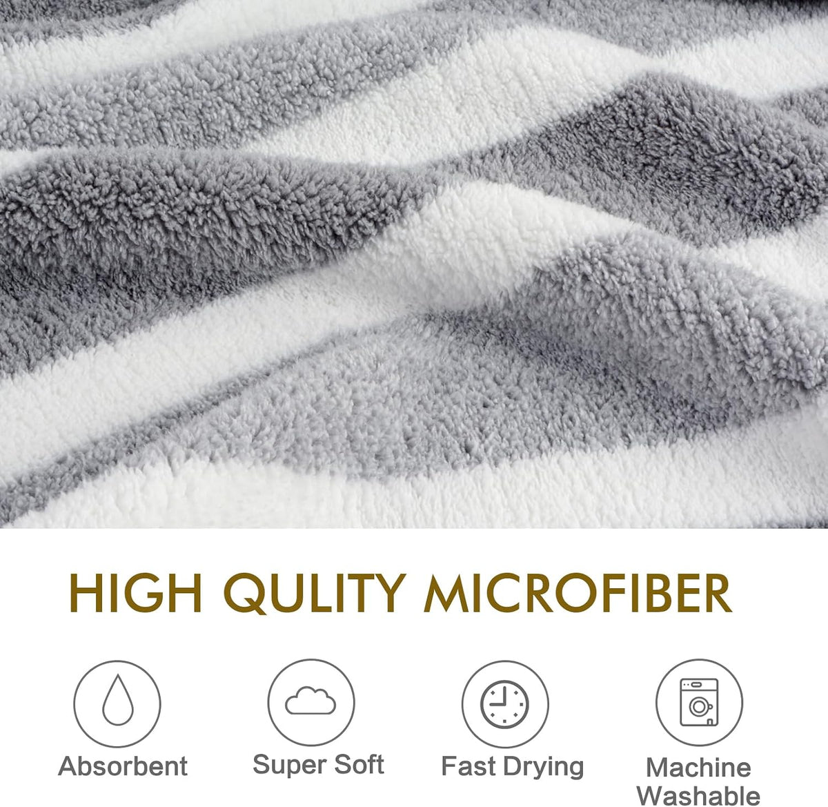 Dog Drying Towel – 30Inchx50Inch, Light-Gray