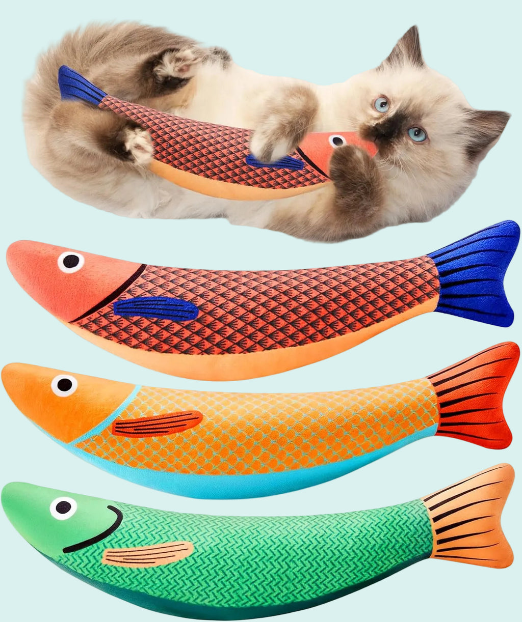 Fish Kicker Cat Toy – Crinkle Catnip Fish, 3-Pack