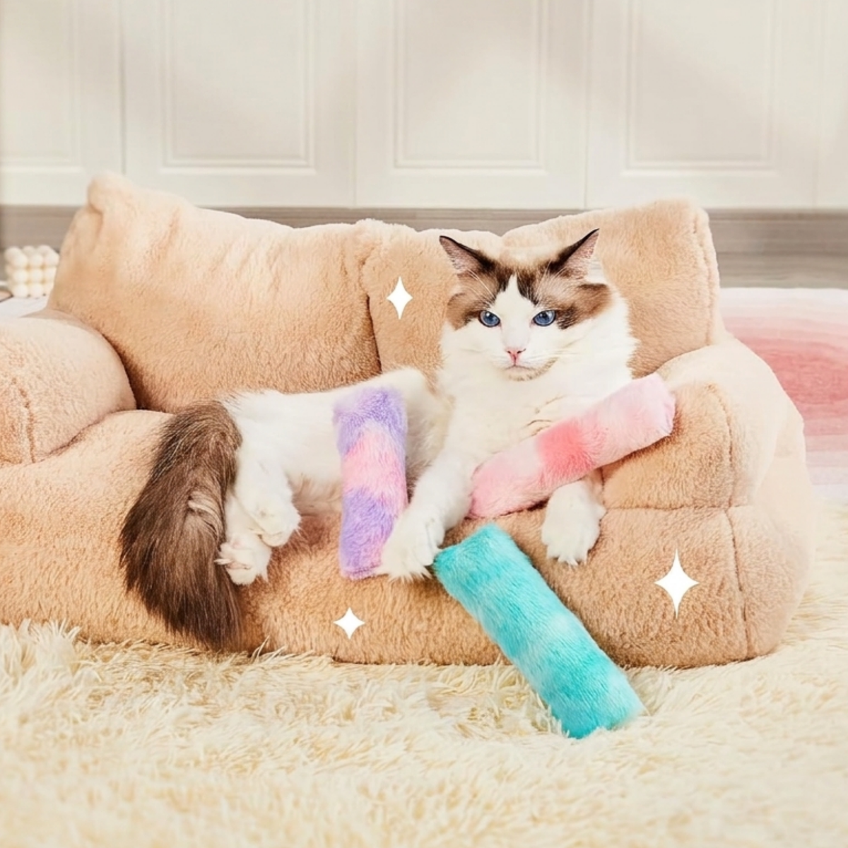 Catnip Pillow Cat Toys – 3-Pack Crinkle Kickers