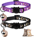 Glow in the Dark Cat Collar – Neck 6.9-10.7 In, Blackpurple