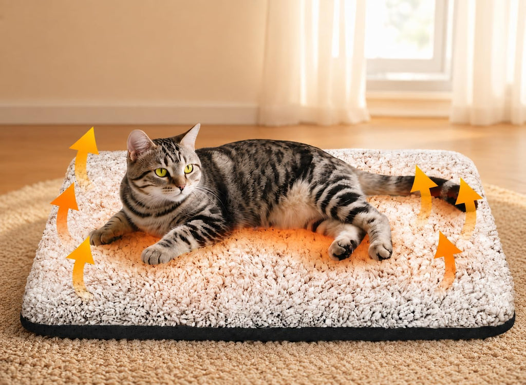 Self-Warming Cat Bed – Upgraded Foil Thermal Pet Mat for Cats & Dogs, Non-Slip