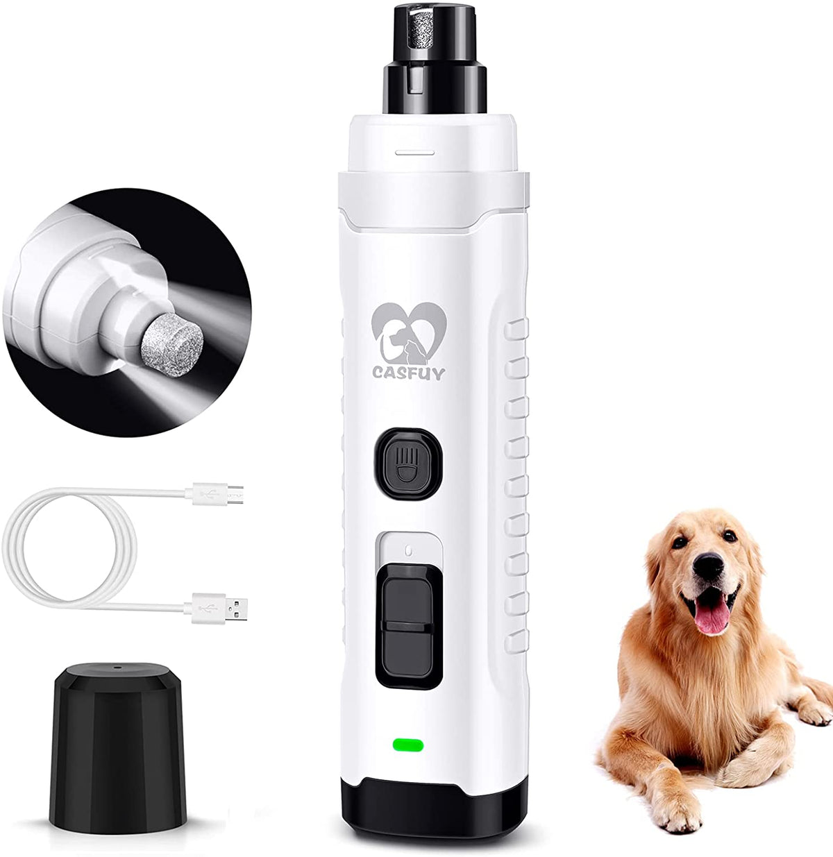 Quiet Dog Nail Grinder – White
