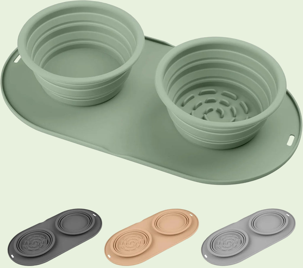 Collapsible Slow Feeder Bowl – Green