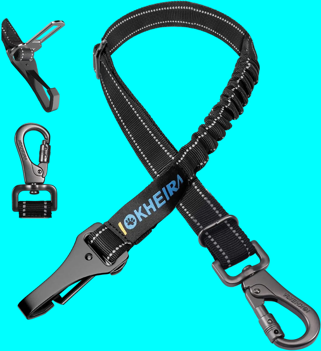 3-in-1 Dog Seatbelt Harness – Black