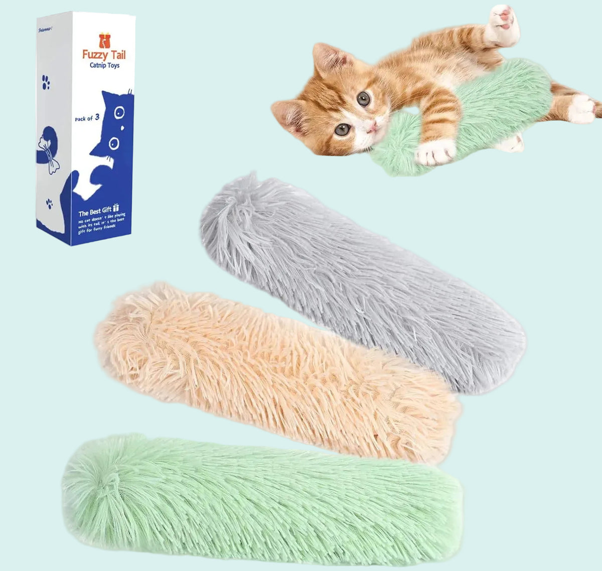 Catnip Pillow Cat Toys – Green Yellow Violet