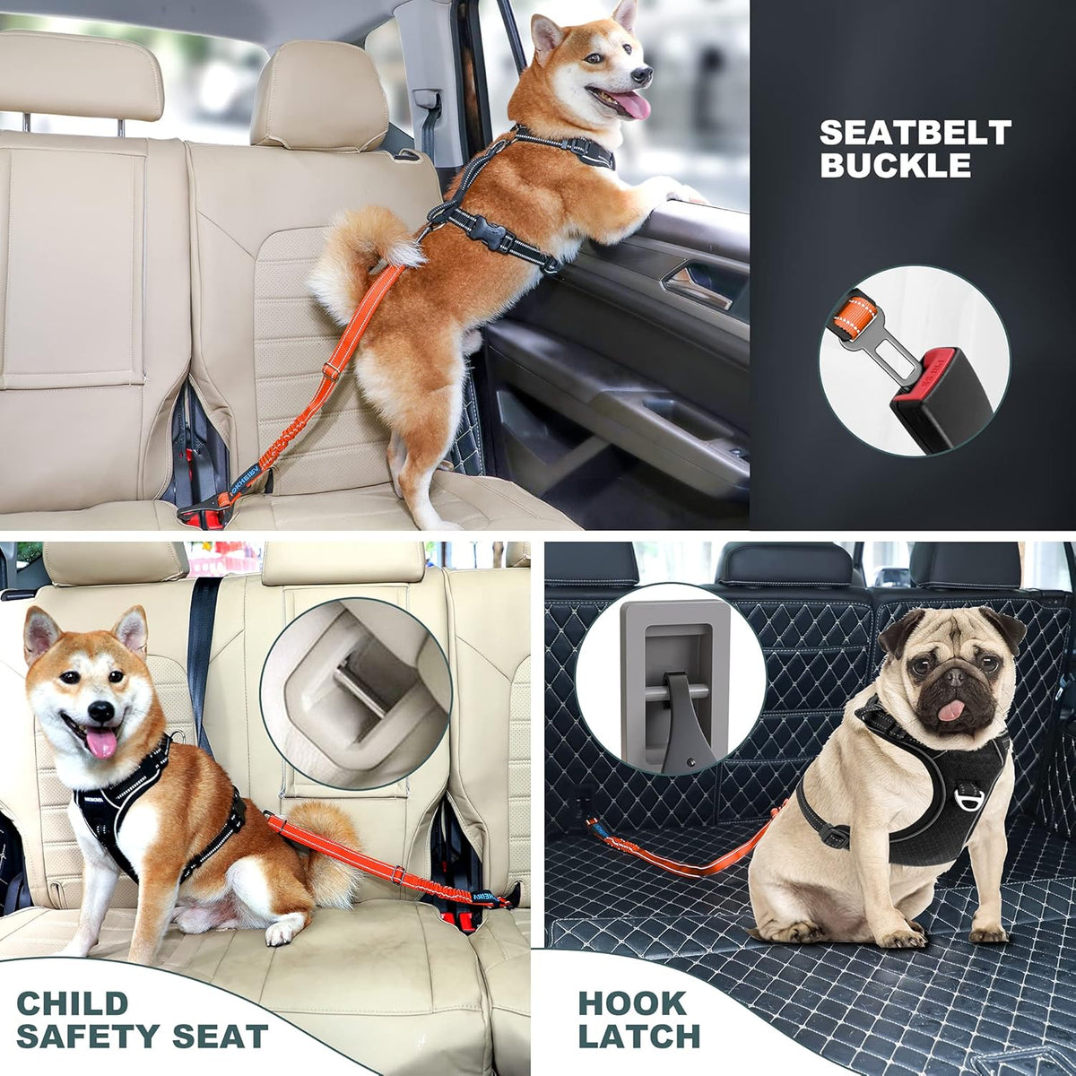 3-in-1 Dog Seatbelt Harness – photo 2