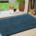 Dog Door Mat – Absorbent Chenille Muddy Paw Mat, Non-Slip, 30" x 20" (Atlantic Blue)