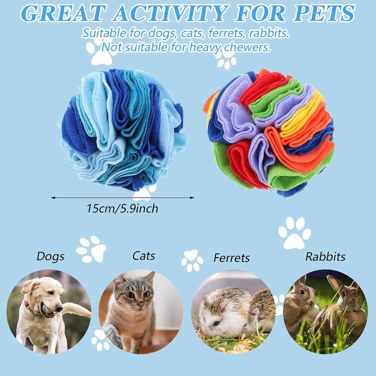 Snuffle Balls for Dogs & Cats (2-Pack) Interactive Treat Puzzle Toy – photo 3