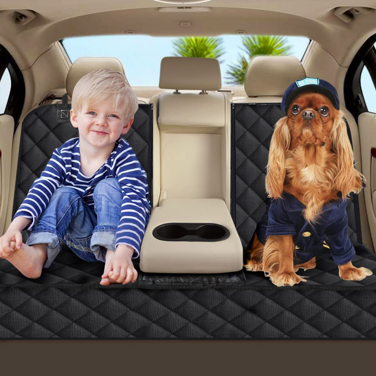 Waterproof Dog Car Seat Cover – Universal Back Seat Protector, 53" Wide