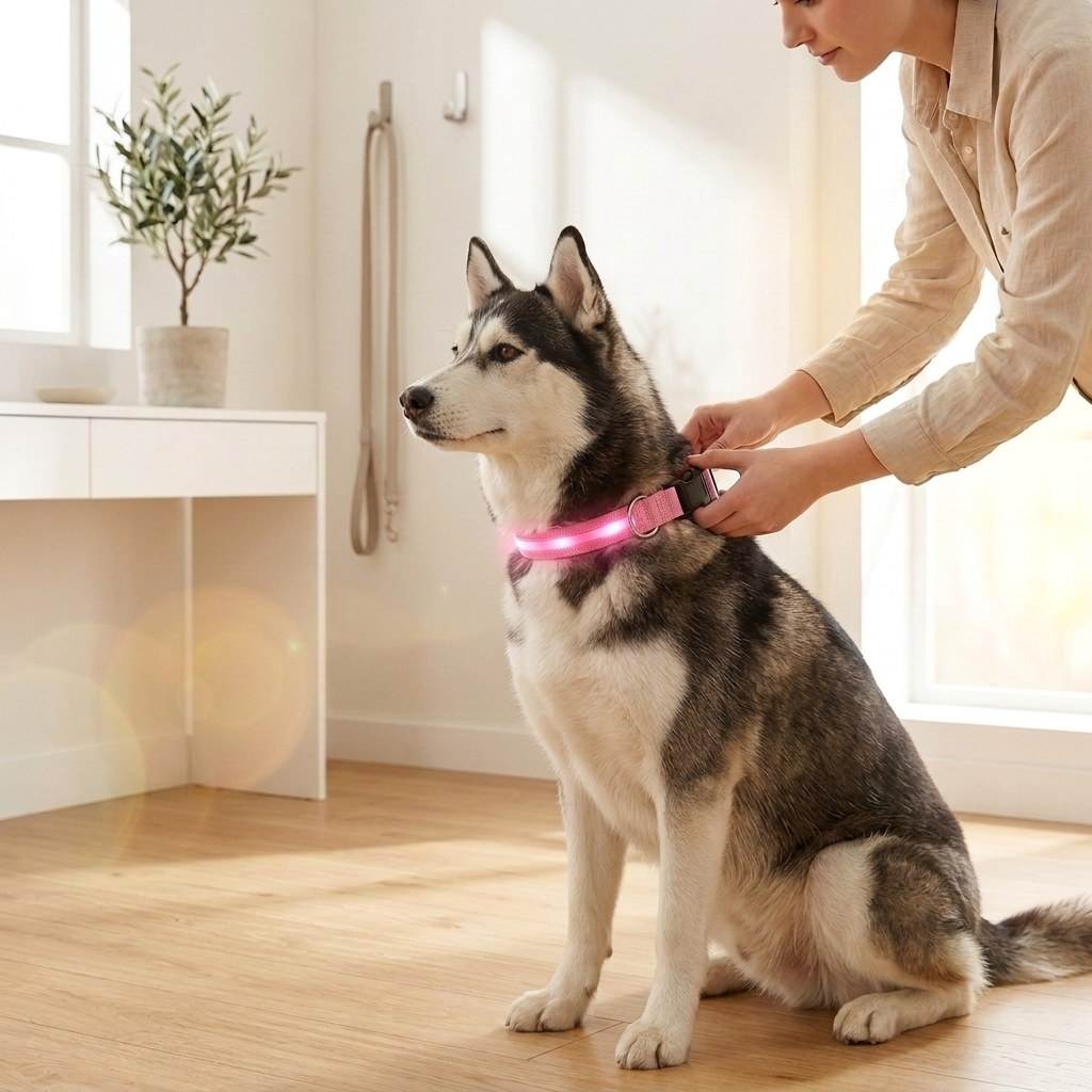 LED Light-Up Dog Collar – Xs, Pink