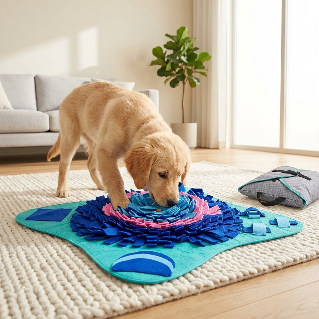 Sniffing Mat – Large Foldable Slow Feeder Puzzle Mat for Dogs & Cats
