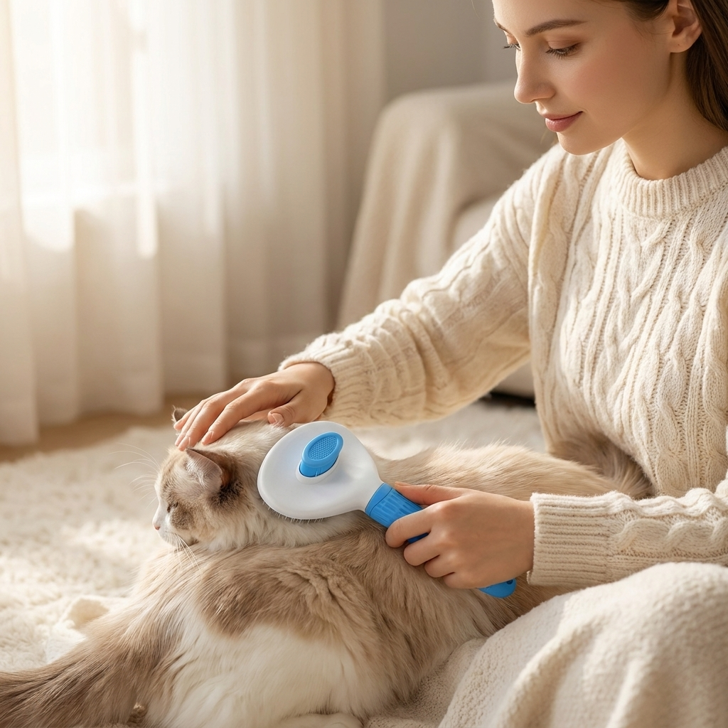 Deshedding Brush – Self-Cleaning Gentle Grooming Tool for Dogs & Cats