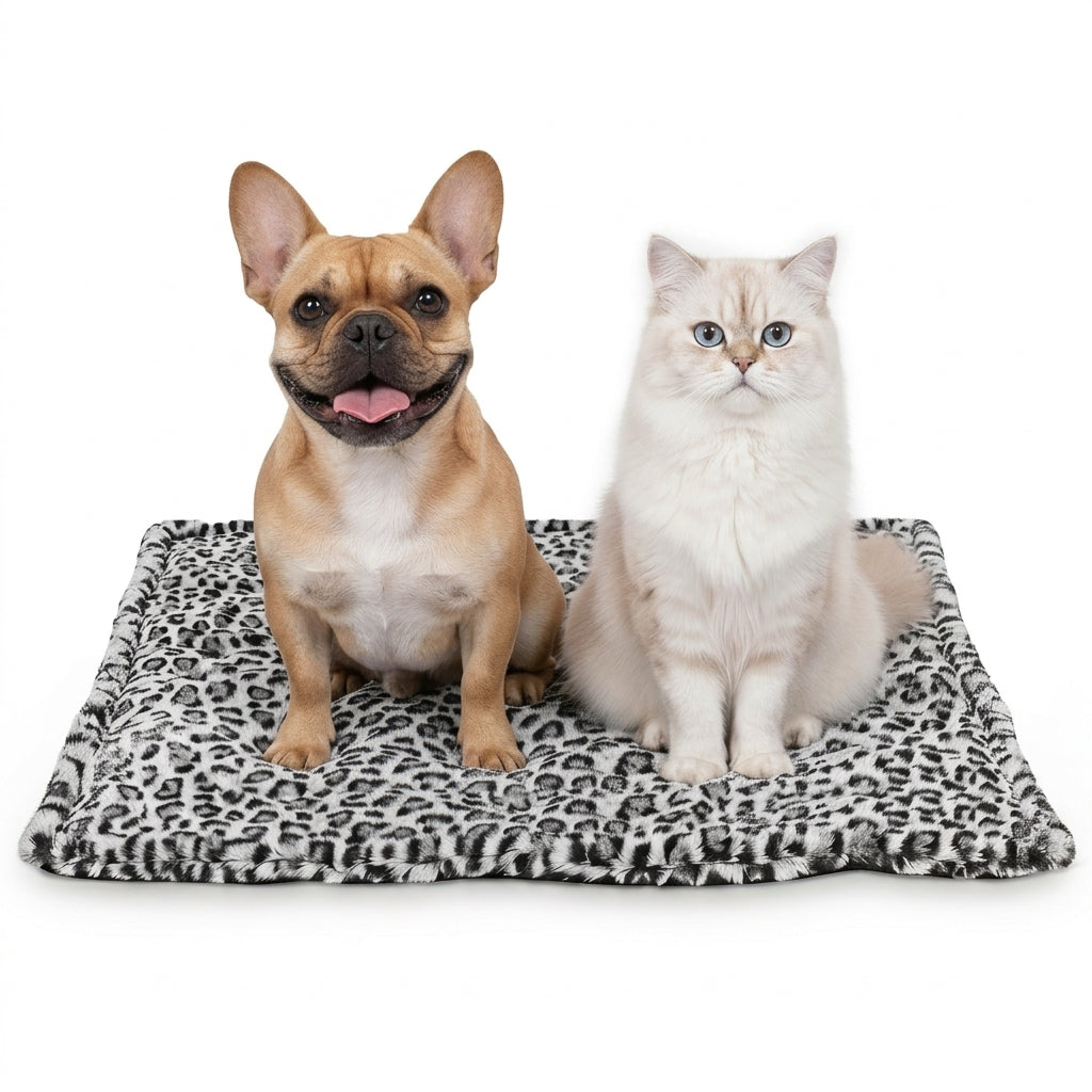 Self-Warming Pet Mat – Plush Faux Fur, Machine Washable, Small 22 x 17"