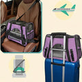 Airline Approved Dog Carrier – Soft-Sided TSA Travel Bag for Small Dogs & Cats, Large (Purple)
